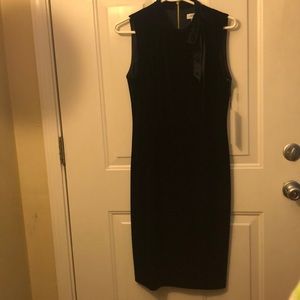 Calvin Klein sleeveless black dress velvet 10 NWT